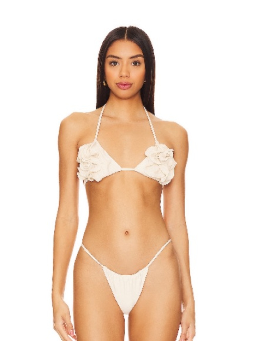 BELLE Flora Bikini Top in Cream